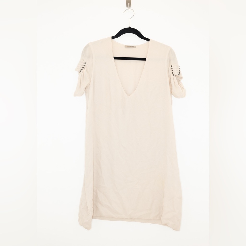 Light taupe silk vintage Bottega Veneta dress. (Size 6)